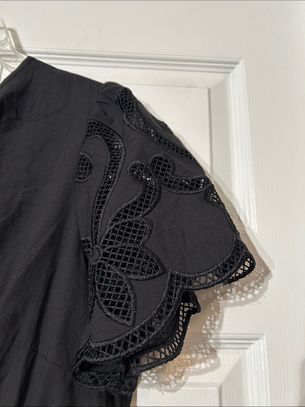 NWT PrettyGarden Black Eyelet Midi Dress Size XL Short Sleeves - Picture 6 of 15